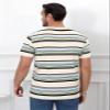 Funny World Striped Shirt Men Cotton Short Sleeve Beige Striped T Shirts Casual Basic Tee, 301 Beige, Large view 3