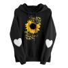 Chrysanthemum Printed Hoodies for Women Loose Comfy Casual Sweatshirt Fall Outdoor Pullovers Fashion Tops with Pocket C-Black view 1