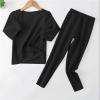 Thermal Underwear for Kids Winter Seamless Base Layer Long Johns Set Boys Girls Solid Soft (Black, 12-18 Months) view 2