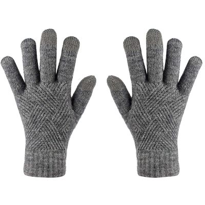 Cold Weather Gifts Winter Knitted Gloves for Women Touchscreen Warm Knit Mittens Cold Weather Soft Lined Elastic Snow Gloves (Dark gray, One Size)