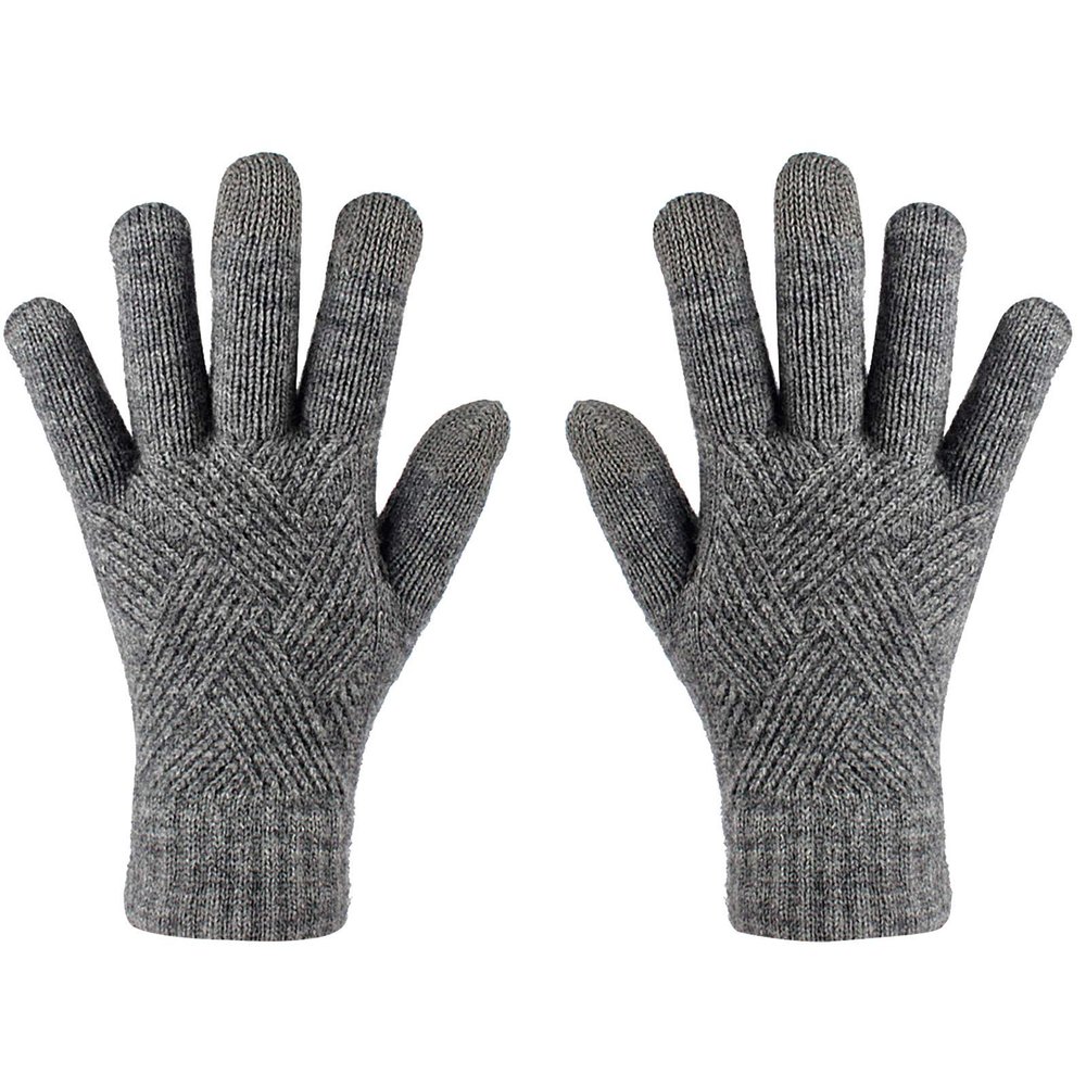 Cold Weather Gifts Winter Knitted Gloves for Women Touchscreen Warm Knit Mittens Cold Weather Soft Lined Elastic Snow Gloves (Dark gray, One Size)