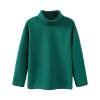 Boys Girls Turtleneck Fleece Tops Long Sleeve Kids Solid Thermal T Shirts(Green, 7-8 Years) view 1