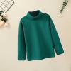 Boys Girls Turtleneck Fleece Tops Long Sleeve Kids Solid Thermal T Shirts(Green, 7-8 Years) view 2