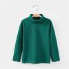 Boys Girls Turtleneck Fleece Tops Long Sleeve Kids Solid Thermal T Shirts(Green, 7-8 Years) view 3
