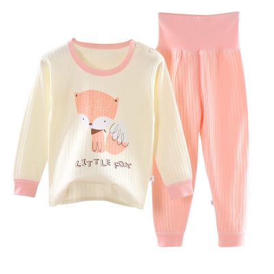 Baby 2-Piece Cotton ajama Set Toddler Boys Girls Long Sleeve Slepwear Cartoon js Spring (Pink-3, 12-18 Months)