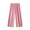 Girls Wide Leg Pants with Pockets, Elastic High Waist Straight Leg Loose Solid Pants for Kids Outdoor(Pink, 12-13 Years) view 1
