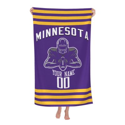 Jykuvtf Personalized Beach Towel Custom Beach Towels with Name and Number for Men Women Fans 32 X 52 Inch