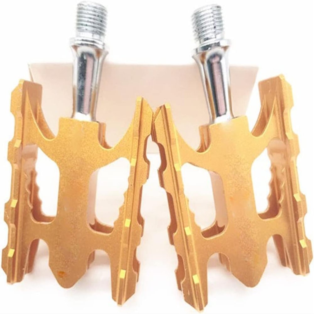 Bike Pedals with Reflective Strips Folding Bicycle Pedals Sealed Bearings for Aluminum Anti-Slip Road Universal Bicycle Pedals(OneColor)