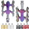 Bike Pedals with Reflective Strips Folding Bicycle Pedals Sealed Bearings for Aluminum Anti-Slip Road Universal Bicycle Pedals(OneColor) view 2