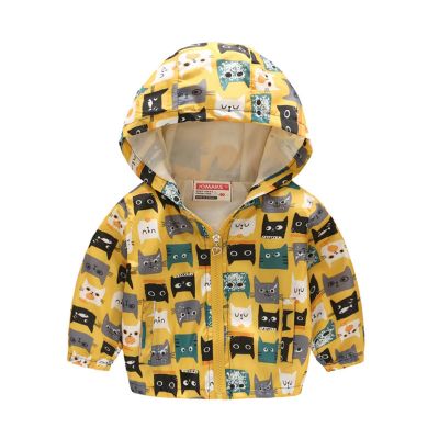 Girls Fleece Jacket,Toddler Kids Baby Boys Cartoon Dinosaur Rainbow Camouflage Zip Windproof Jacket Hooded Trench(b-Yellow, 2-3 Years)