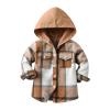 Toddler Kids Plaid Shacket Jacket Boys Girls Flannel Shirts Long Sleeve Button Down Hooded Jackets Warm Coat(B, 3-6 Months) view 2