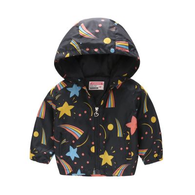 Girls Fleece Jacket,Toddler Kids Baby Boys Cartoon Dinosaur Rainbow Camouflage Zip Windproof Jacket Hooded Trench(b-Black, 12-18 Months)