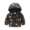 Girls Fleece Jacket,Toddler Kids Baby Boys Cartoon Dinosaur Rainbow Camouflage Zip Windproof Jacket Hooded Trench(b-Black, 12-18 Months) view 1