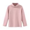 Boys Girls Turtleneck Fleece Tops Long Sleeve Kids Solid Thermal T Shirts(Pink, 6-7 Years) view 1