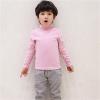 Boys Girls Turtleneck Fleece Tops Long Sleeve Kids Solid Thermal T Shirts(Pink, 6-7 Years) view 2