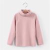 Boys Girls Turtleneck Fleece Tops Long Sleeve Kids Solid Thermal T Shirts(Pink, 6-7 Years) view 3