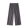 Girls Wide Leg Pants with Pockets, Elastic High Waist Straight Leg Loose Solid Pants for Kids Outdoor(Dark Gray, 6-7 Years) view 1