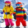 SATINIOR 2 Pairs Kids Waterproof Winter Snow Gloves Ski Gloves for Boy Girl Outdoor Warm Thickening Snowboard(Blue, Gray,3-6 Years) view 4