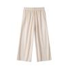 Girls Wide Leg Pants with Pockets, Elastic High Waist Straight Leg Loose Solid Pants for Kids Outdoor(White, 6-7 Years) view 1
