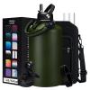 128 OZ Insulated Water-Bottles with Strap - 1 Gallon Water Jug with Straw & Spout Lid, Stainless Steel Large Water Bottle Leak Proof, Cold-48h Hot-24h Metal Water Flask w/Paracord Handle, Carrier Bag view 1