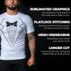 DEHAHA Men Women Funny Tuxedo Fitness Short Sleeve Rash Guard Grappling MMA Fight Wear, X-Large view 2