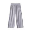 Girls Wide Leg Pants with Pockets, Elastic High Waist Straight Leg Loose Solid Pants for Kids Outdoor(Grey, 8-9 Years) view 1