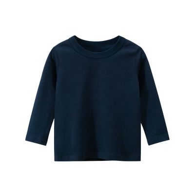 Baby Toddler Girls Blouse Fall Winter Tops Clothes 1 to 4 Years Old,Kids Long Sleeve Ruffles Candy Color T Shirts(1-Navy, 4-6 Years)