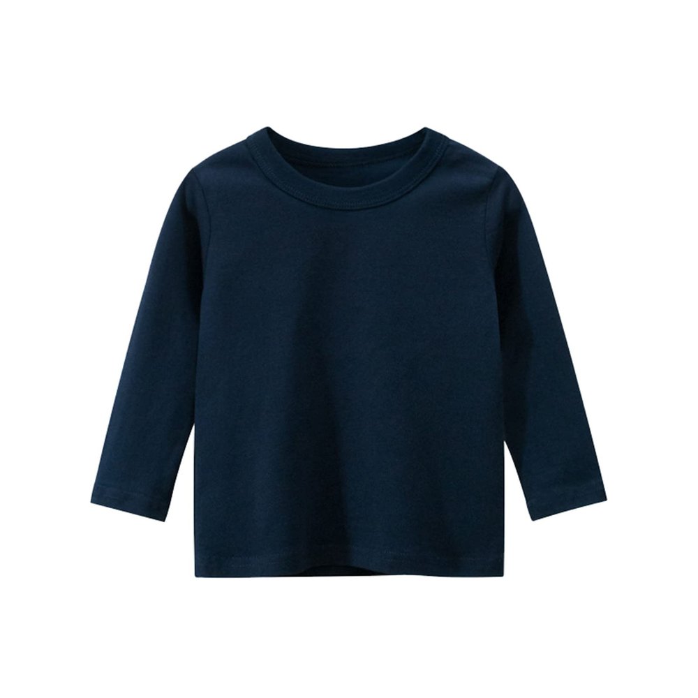 Baby Toddler Girls Blouse Fall Winter Tops Clothes 1 to 4 Years Old,Kids Long Sleeve Ruffles Candy Color T Shirts(1-Navy, 4-6 Years)