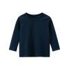 Baby Toddler Girls Blouse Fall Winter Tops Clothes 1 to 4 Years Old,Kids Long Sleeve Ruffles Candy Color T Shirts(1-Navy, 4-6 Years) view 1
