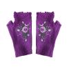 2024 Hand Crochet Gloves for Women Ethnic Embroidery Knitted Fingerless Mittens Winter Cold Weather Arm Warmer (Purple, One Size) view 1