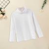 Boys Girls Turtleneck Fleece Tops Long Sleeve Kids Solid Thermal T Shirts(White, 8-9 Years) view 2