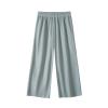Girls Wide Leg Pants with Pockets, Elastic High Waist Straight Leg Loose Solid Pants for Kids Outdoor(Mint Green, 13-14 Years) view 1