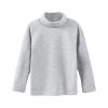 Boys Girls Turtleneck Fleece Tops Long Sleeve Kids Solid Thermal T Shirts(Grey, 8-9 Years) view 1