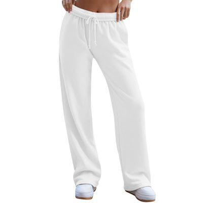 tobchonp Wide Leg Sweat Pants Womens Wide Leg Sweatpants Y2k Comfy High Waisted Baggy Sweat Pants Interior Drawstring Workout Joggers with Pockets Workout Sweatpants Women Womens Sweatpants