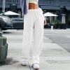 tobchonp Wide Leg Sweat Pants Womens Wide Leg Sweatpants Y2k Comfy High Waisted Baggy Sweat Pants Interior Drawstring Workout Joggers with Pockets Workout Sweatpants Women Womens Sweatpants view 2
