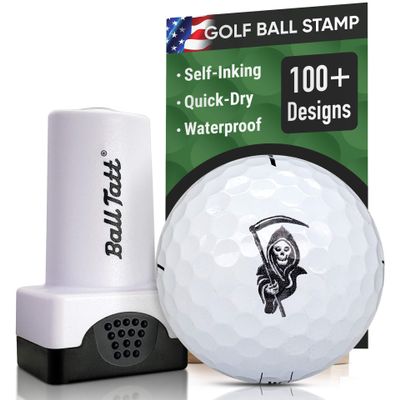 Golf Ball Stamp, Self-Inking Golf Ball Stamper, Golf Ball Marker, Reusable Golf Ball Marking Tool to Identify Golf Balls, Golfer Gift, Golfing Accessories for Men and Women, (Grim Reaper)