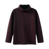Boys Girls Turtleneck Fleece Tops Long Sleeve Kids Solid Thermal T Shirts(Coffee, 5-6 Years) view 1