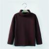 Boys Girls Turtleneck Fleece Tops Long Sleeve Kids Solid Thermal T Shirts(Coffee, 5-6 Years) view 3