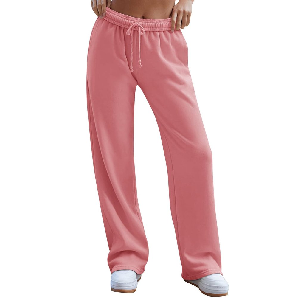 tobchonp Wide Leg Joggers for Women Womens Wide Leg Sweatpants Y2k Comfy High Waisted Baggy Sweat Pants Interior Drawstring Workout Joggers with Pockets Womens Jogger Sweatpants Womens Sweatpants