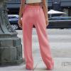 tobchonp Wide Leg Joggers for Women Womens Wide Leg Sweatpants Y2k Comfy High Waisted Baggy Sweat Pants Interior Drawstring Workout Joggers with Pockets Womens Jogger Sweatpants Womens Sweatpants view 3