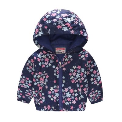Girls Fleece Jacket,Toddler Kids Baby Boys Cartoon Dinosaur Rainbow Camouflage Zip Windproof Jacket Hooded Trench(b-Navy, 4-5 Years)
