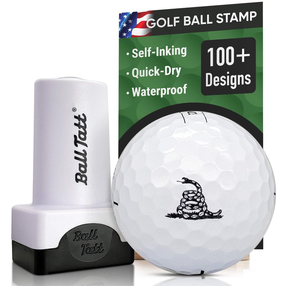 Golf Ball Stamp, Self-Inking Golf Ball Stamper, Golf Ball Marker, Reusable Golf Ball Marking Tool to Identify Golf Balls, Golfer Gift, Golfing Accessories for Men and Women, (Dont Tread on Me)