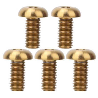 5 Pieces Bolts, Titanium M5 12 Bikes Water Bottle Cage Bolt M5 10 Disc Brake Screws for Bikes Bottle Cage (M5*10 Gold)
