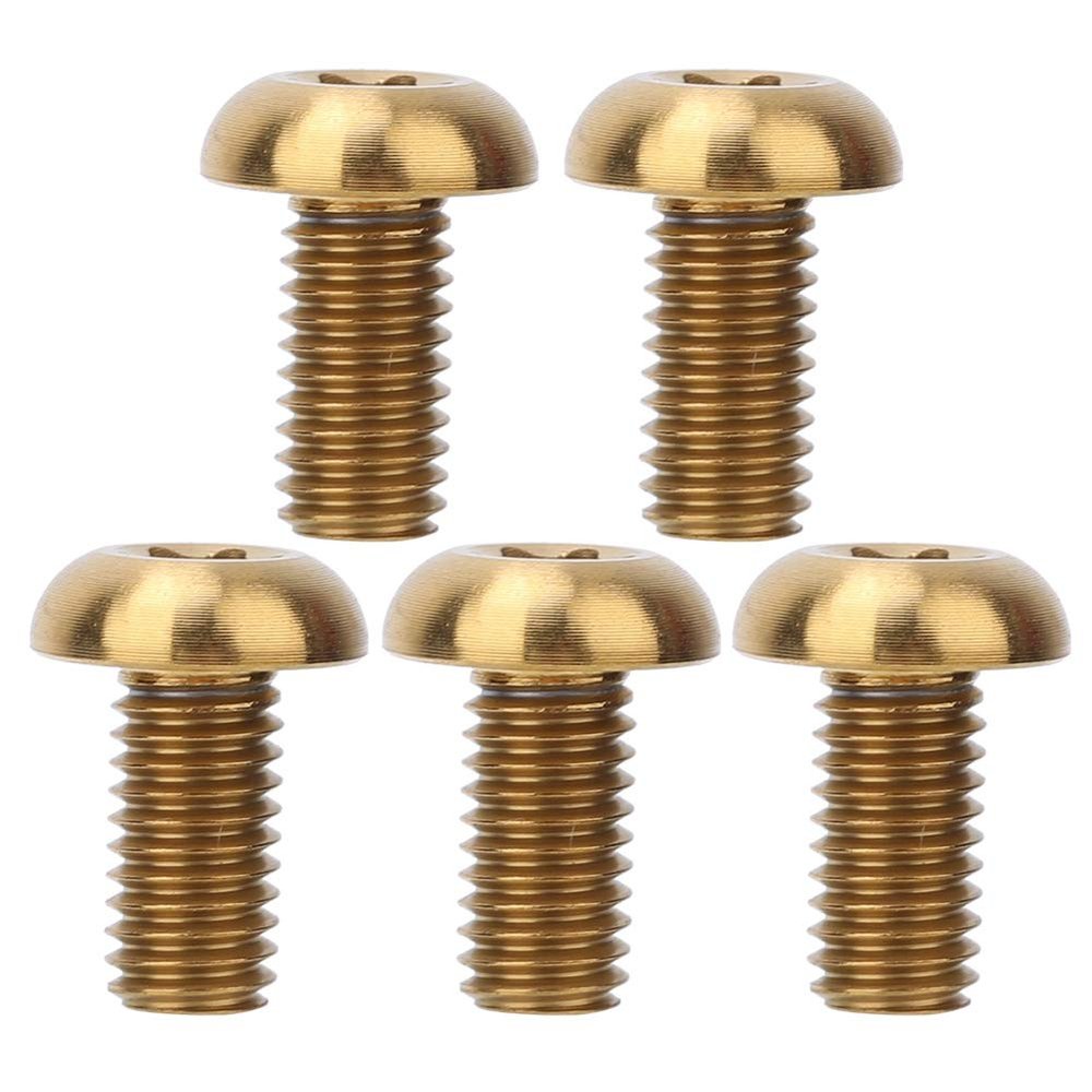 5 Pieces Bolts, Titanium M5 12 Bikes Water Bottle Cage Bolt M5 10 Disc Brake Screws for Bikes Bottle Cage (M5*10 Gold)