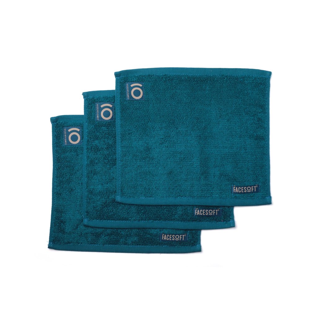 FACESOFT Mini PRO Seaweed Towels - Soft and Absorbent Cotton Exercise Towel - No Synthetic Microfibers or Plastics - Gym Towels for Sweat - 3 Pc