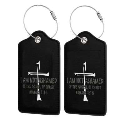 Religious Christian Faith Jesus-Romans 116 Leather Baggage Bag Luggage Tags with Privacy Cover