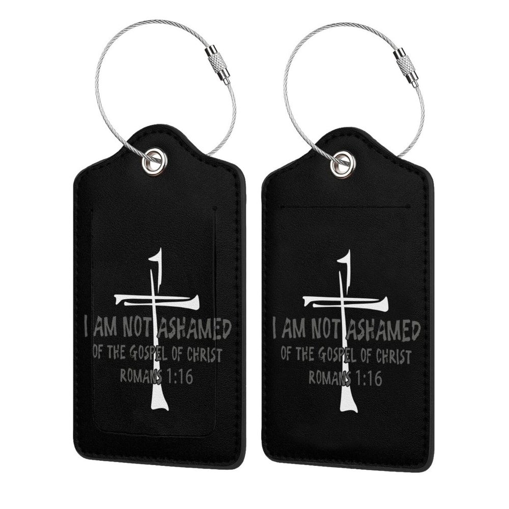 Religious Christian Faith Jesus-Romans 116 Leather Baggage Bag Luggage Tags with Privacy Cover