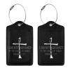 Religious Christian Faith Jesus-Romans 116 Leather Baggage Bag Luggage Tags with Privacy Cover view 3