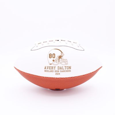 MYETCHEY Personalized 12" Leather Football | Custom Engraved Football Team Gift | Coach Gift, Trophy, Award | Large Size | Helmet Design, Number 9