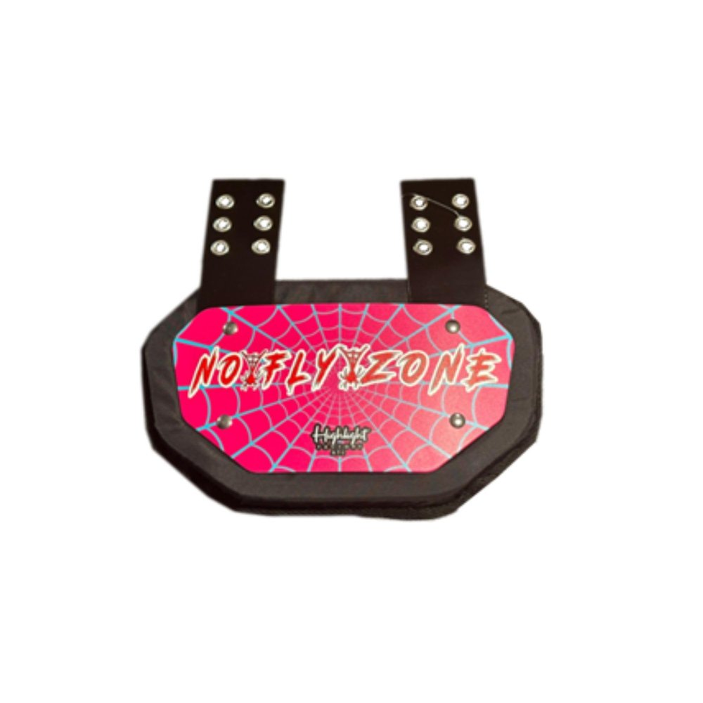 No Fly Zone Football Back Plate - Lower Back Protection for Shoulder Pads - Back Bone Protector Shield Backplate for Youth & Adult (Youth)